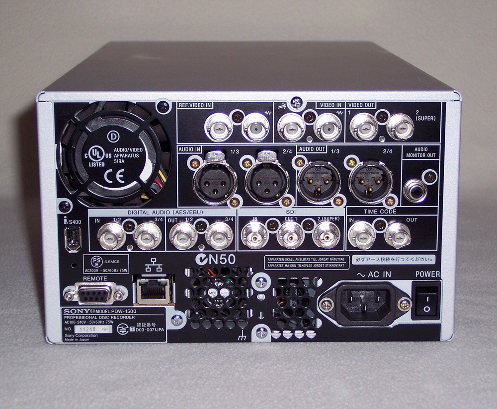 Sony XDCAM Recorder PDW-1500 Player Compact Deck