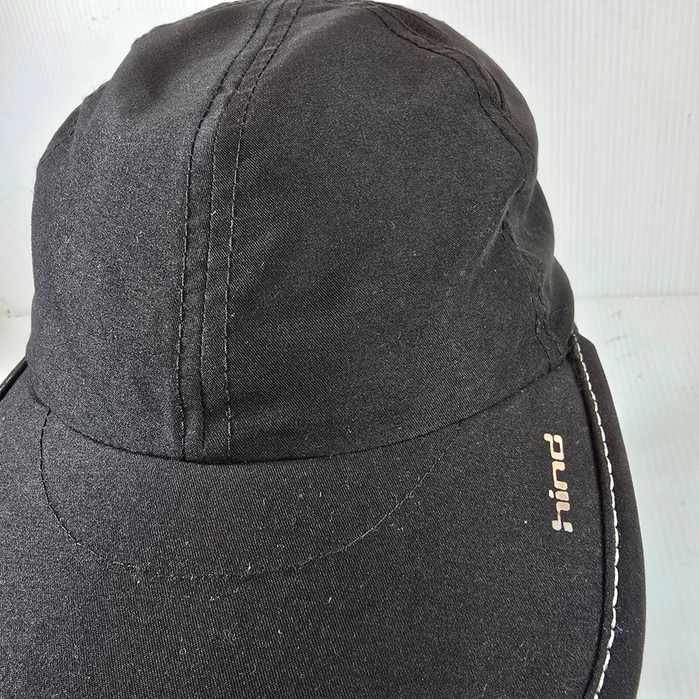 Hind Featherlight Runners Hat Cap Strapback Black Adjustable 6 Panel Breathable