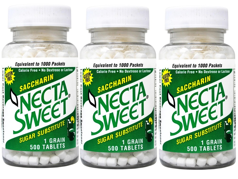 Necta Sweet Sugar Substitute Tablets, 1 Grain, 500 Tablets - 3 Pack