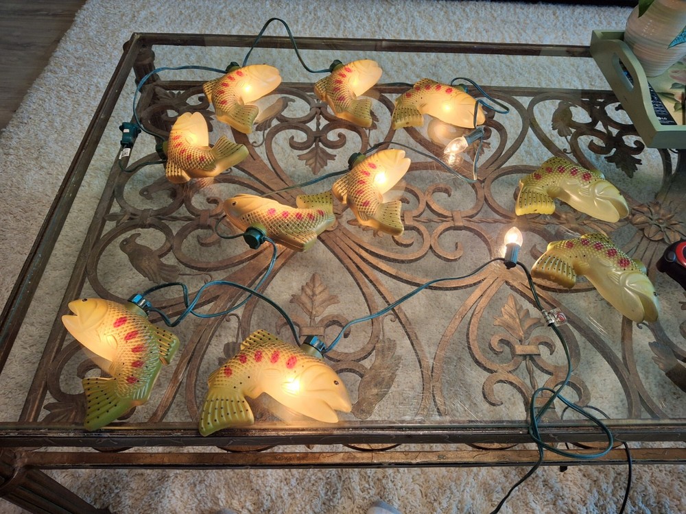 Vintage Bass Plastic String Light Covers 10pc Bundle.. Green.. Used Condition