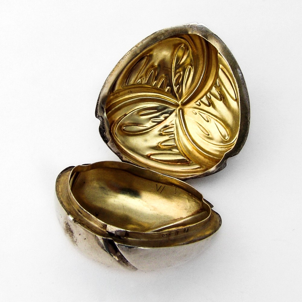 Danish Repousse Pill Box Samuel Jarom 830 Standard Silver 1980