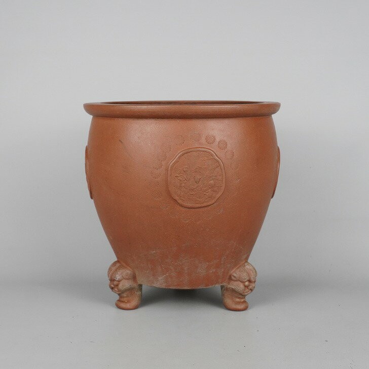 Used Round Chinese Bonsai Pot Signed 8 in