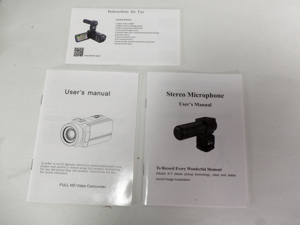 Onshowy Digital Camera With Microphone Camcorder Remote Control Night Vision