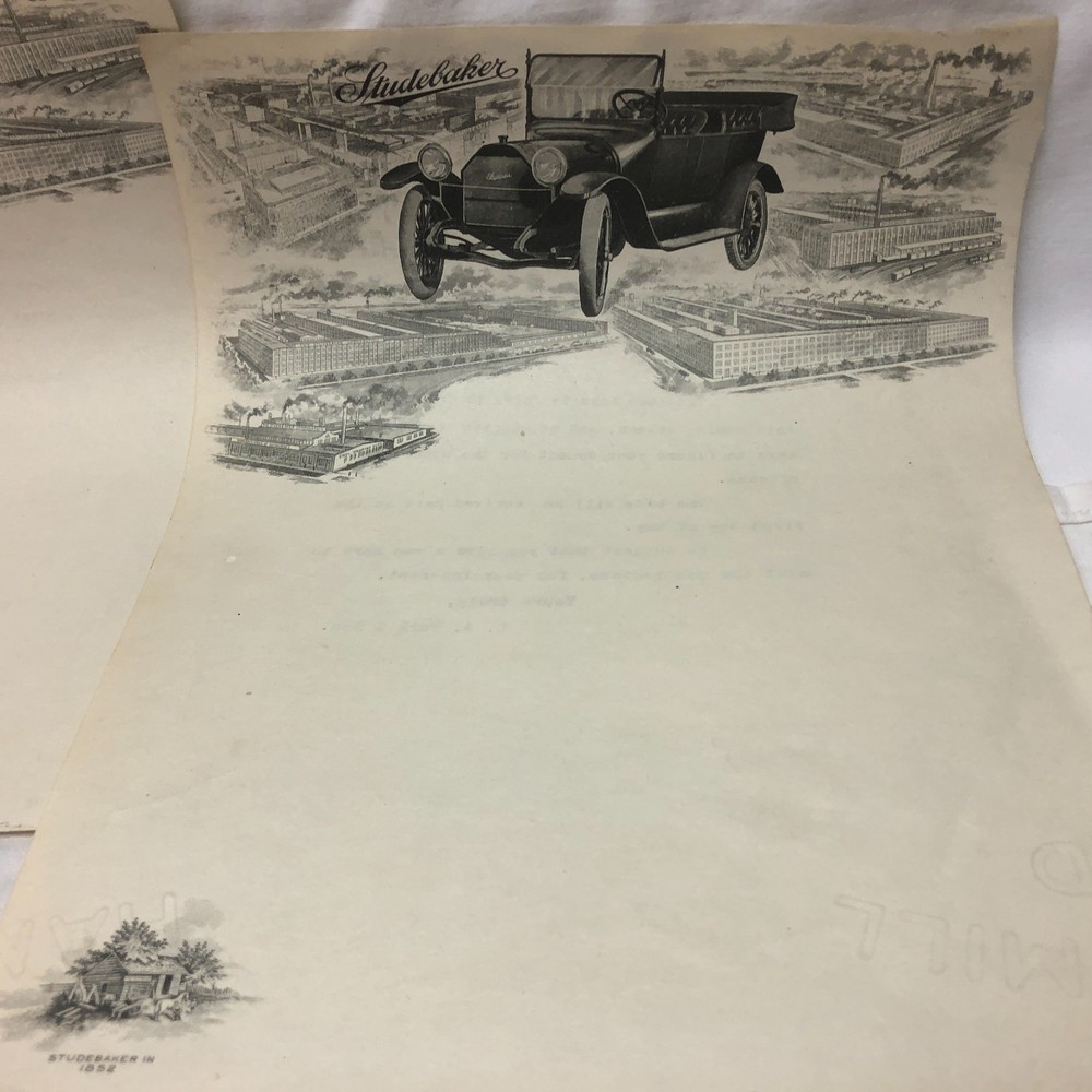 Letter Head Studebaker Correspondence Vintage 1929