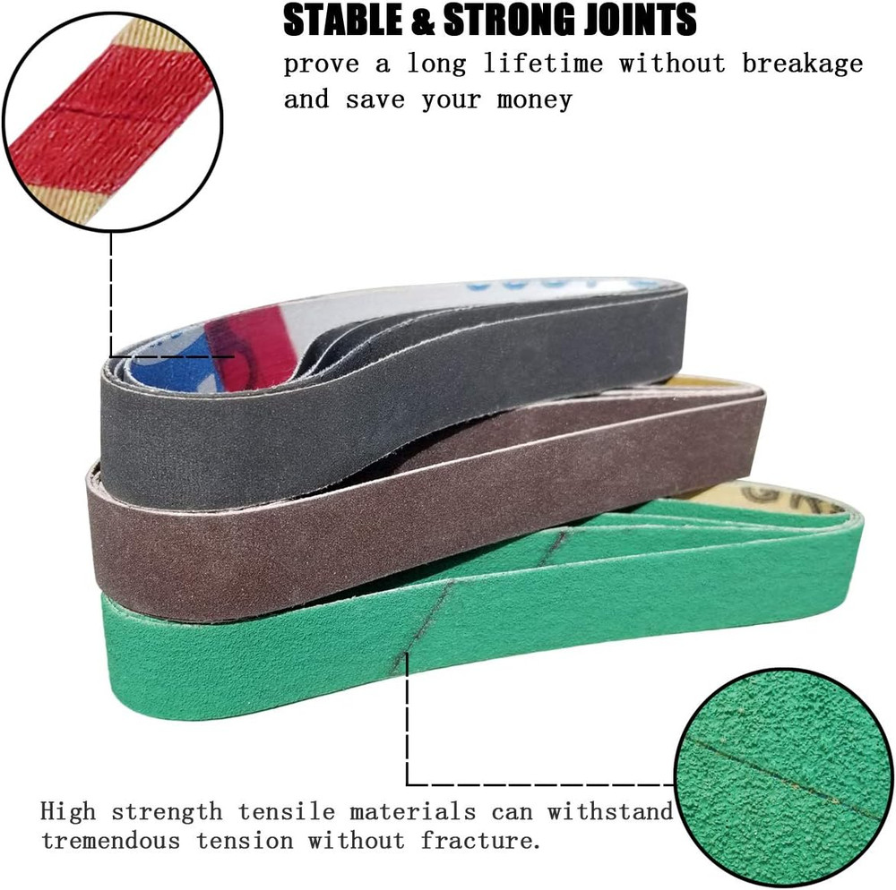 24 Pack 1/2" X 12" Replacement Sharpening Belt Kit for Official Work Sharp (WSKT