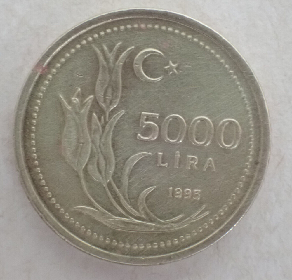 Turkey 5000 Lira Coin 1995