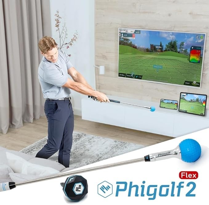 PHIGOLF2 Flex Home Golf Simulator – 38,000+ Courses Worldwide, E6 Compatible