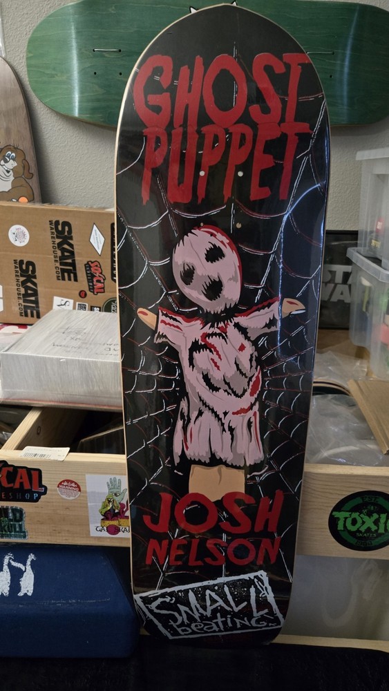 Small Beating Ghost Puppet Josh Nelson Skateboard Deck Art  screened Josh Nelson
