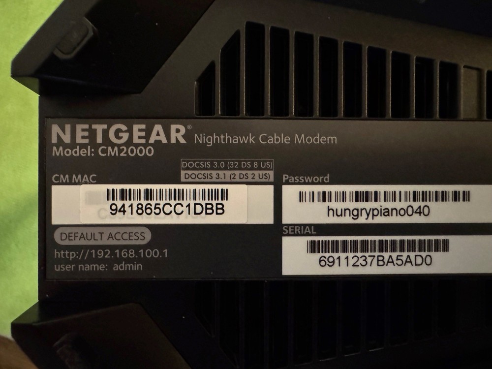 NETGEAR CM2000 Nighthawk 2.5 Gbps Multi Gig DOCSIS 3.1 Cable Modem
