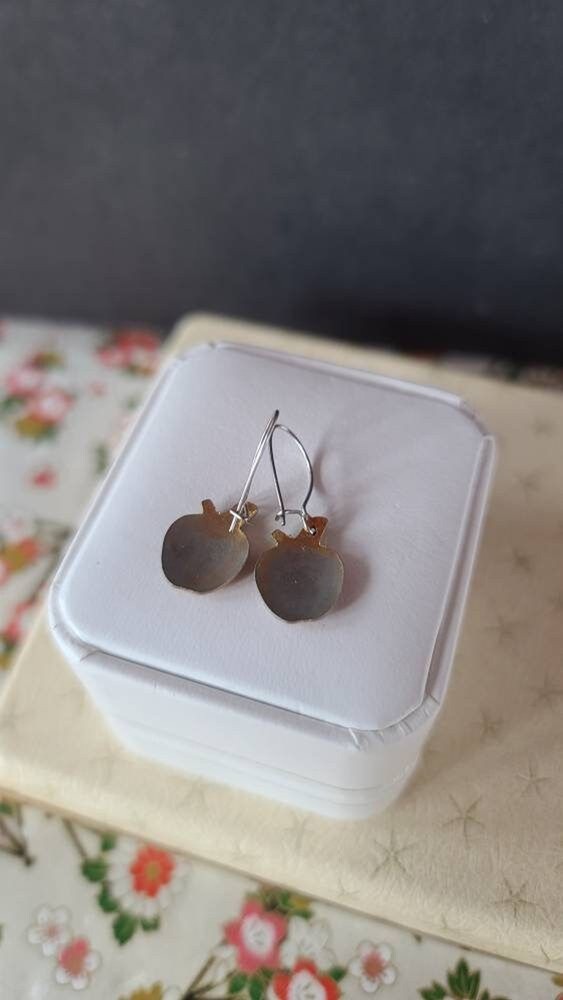 Enamel Apple Dangling Earrings