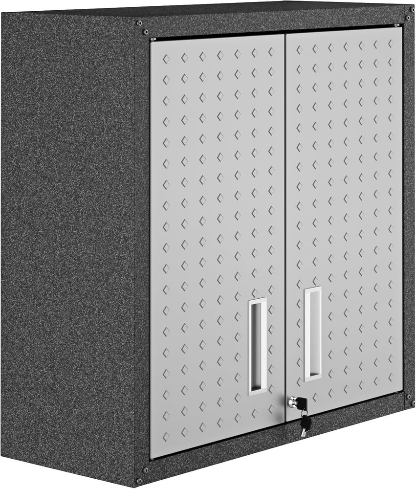 Fortress Floating Garage Storage Cabinet, Black/Grey