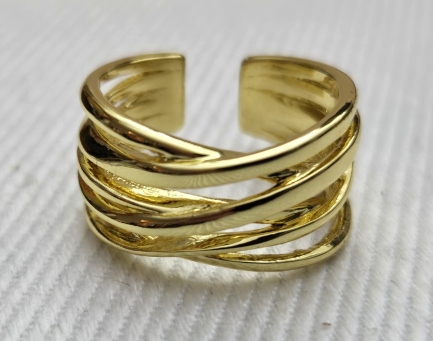 Chunky Gold Ring Set 4Pc Svovin Adjustable Boho Statement Rings