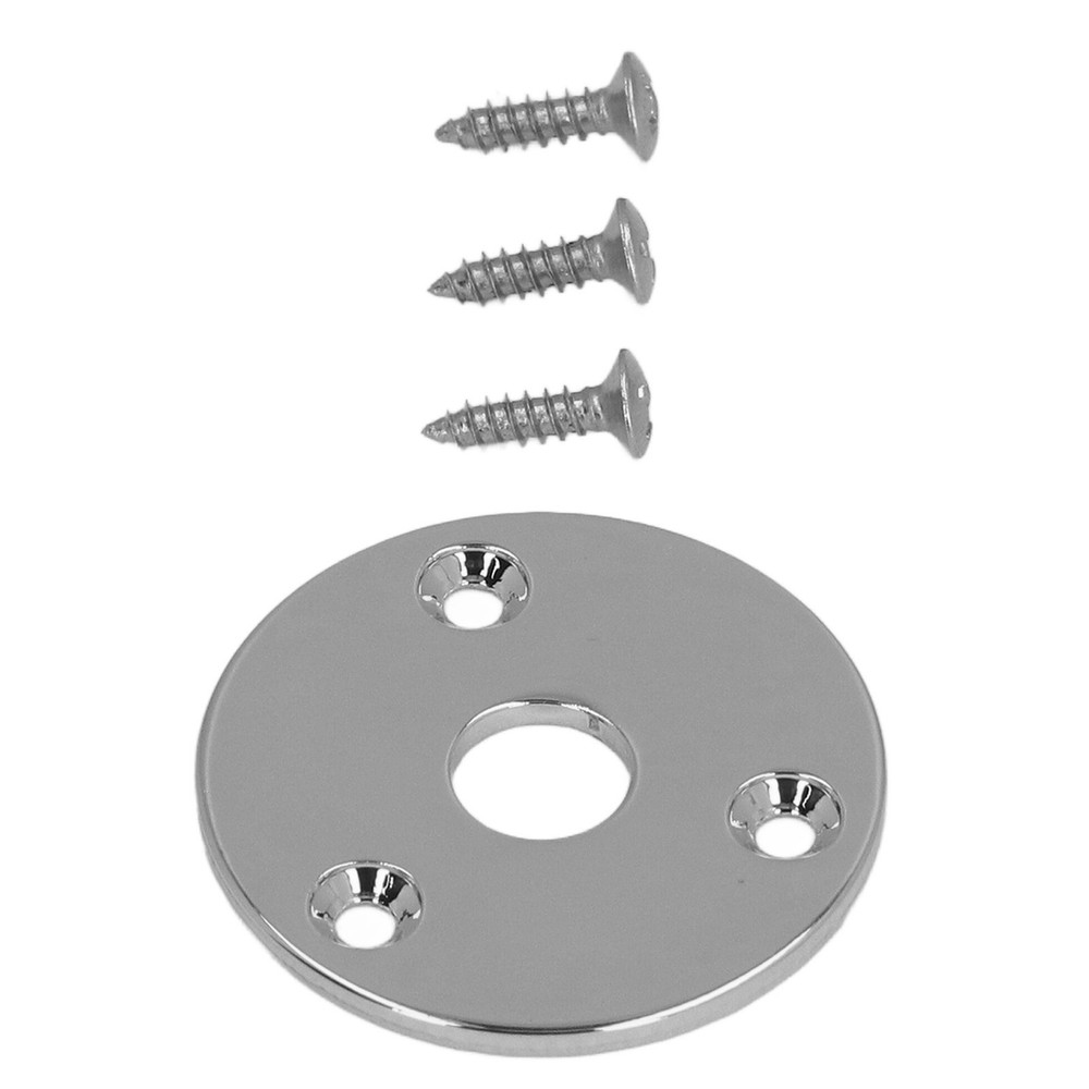Guitar Jack Socket Plate Round Metal Input Output Cover Replacement Hardware