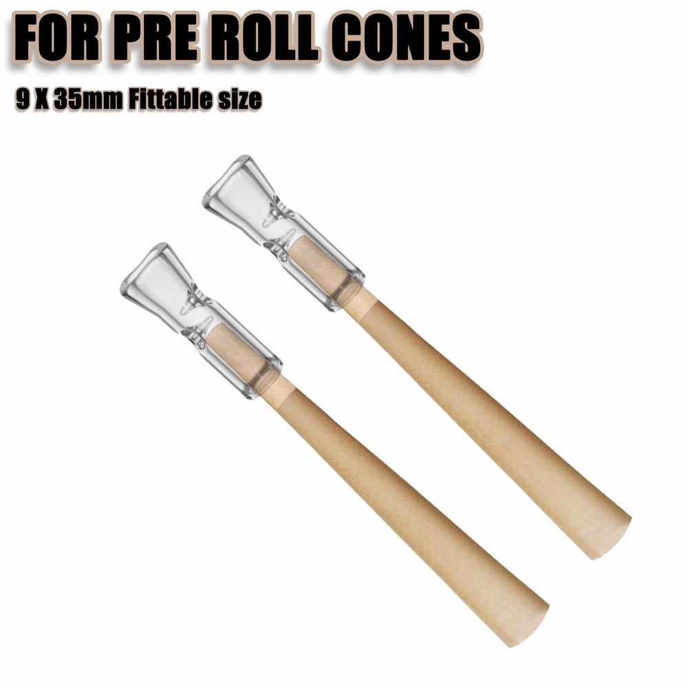 Reusable Glass Filter Tips Mouthpieces, Tip Ø9mm Outer Transparent