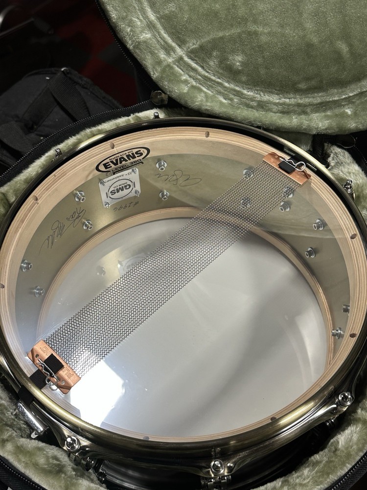GMS Nickel Brass Maple Ltd Edition Snare Drum - Signed & Numbered