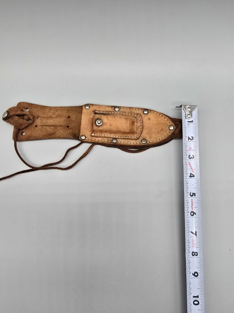 Vintage Handmade Hide Leather Sheath Belt Loop and teather Well Made