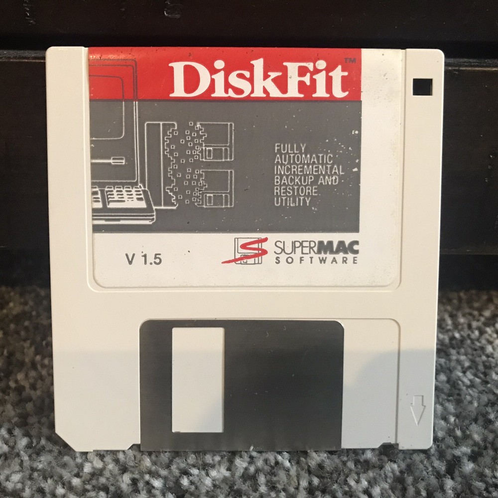 Vintage- DiskFit - Supermac Software - Apple Macintosh Mac Disk - 1987