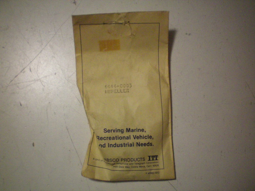 JABSCO #1414-0003  IMPELLER "ONLY," FREE FREIGHT