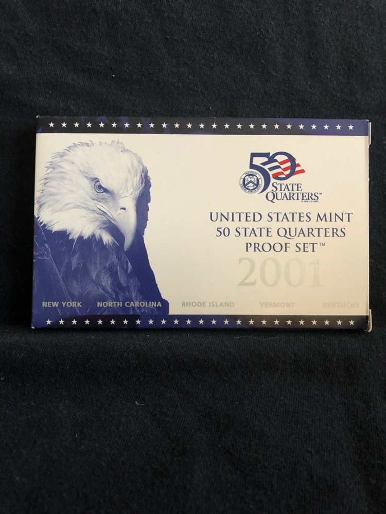 2001 US Mint 50 State Quarters PROOF Set With Box and COA