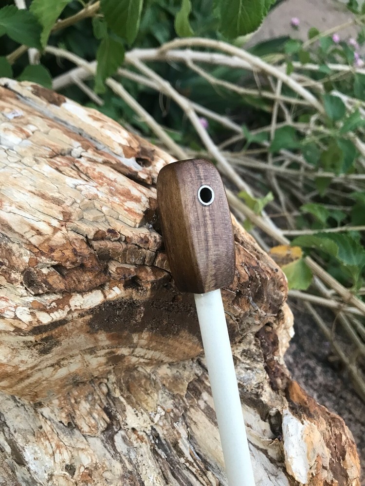 Handmade Ceramic Rod Figured Poplar Handle Knife and Tool Field Sharpener (8)