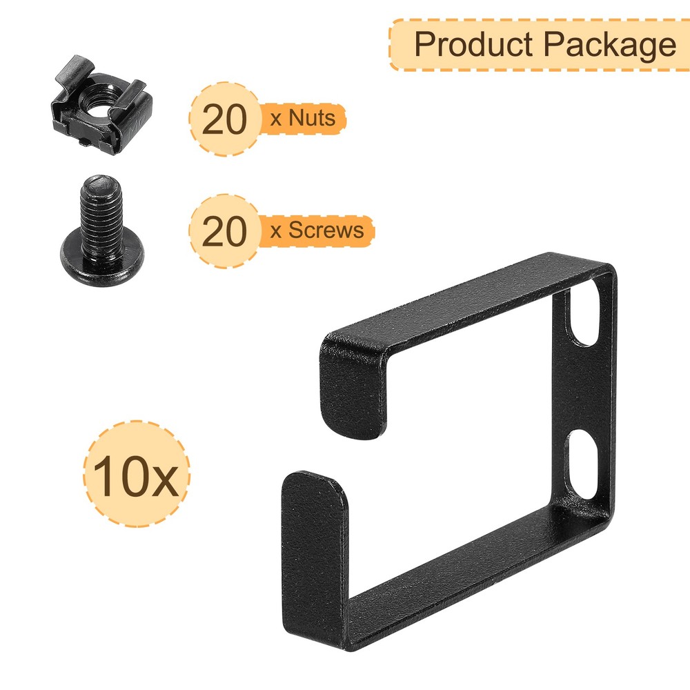 10 Sets Server Rack Cable Management D Ring Hooks Wire Cable Organizers