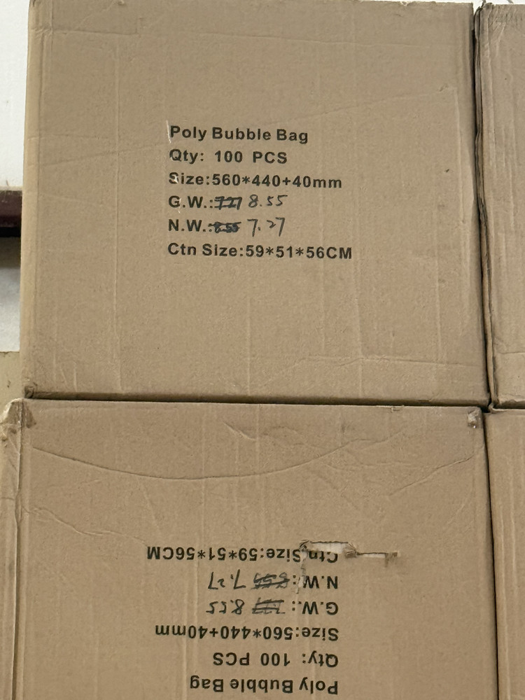 Poly Bubble Bag Mailers, 100 Pieces per Box, 17.3" x 22"