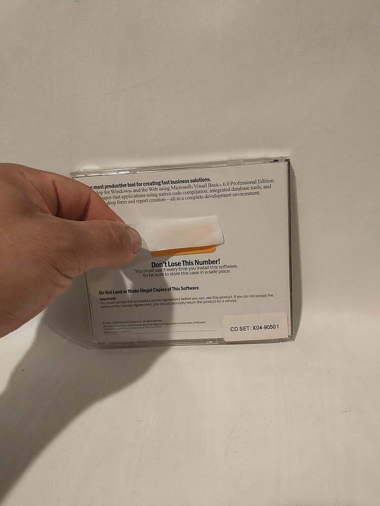 Microsoft VisualBasic 6.0 Professional Edition CD with With Key Code Used