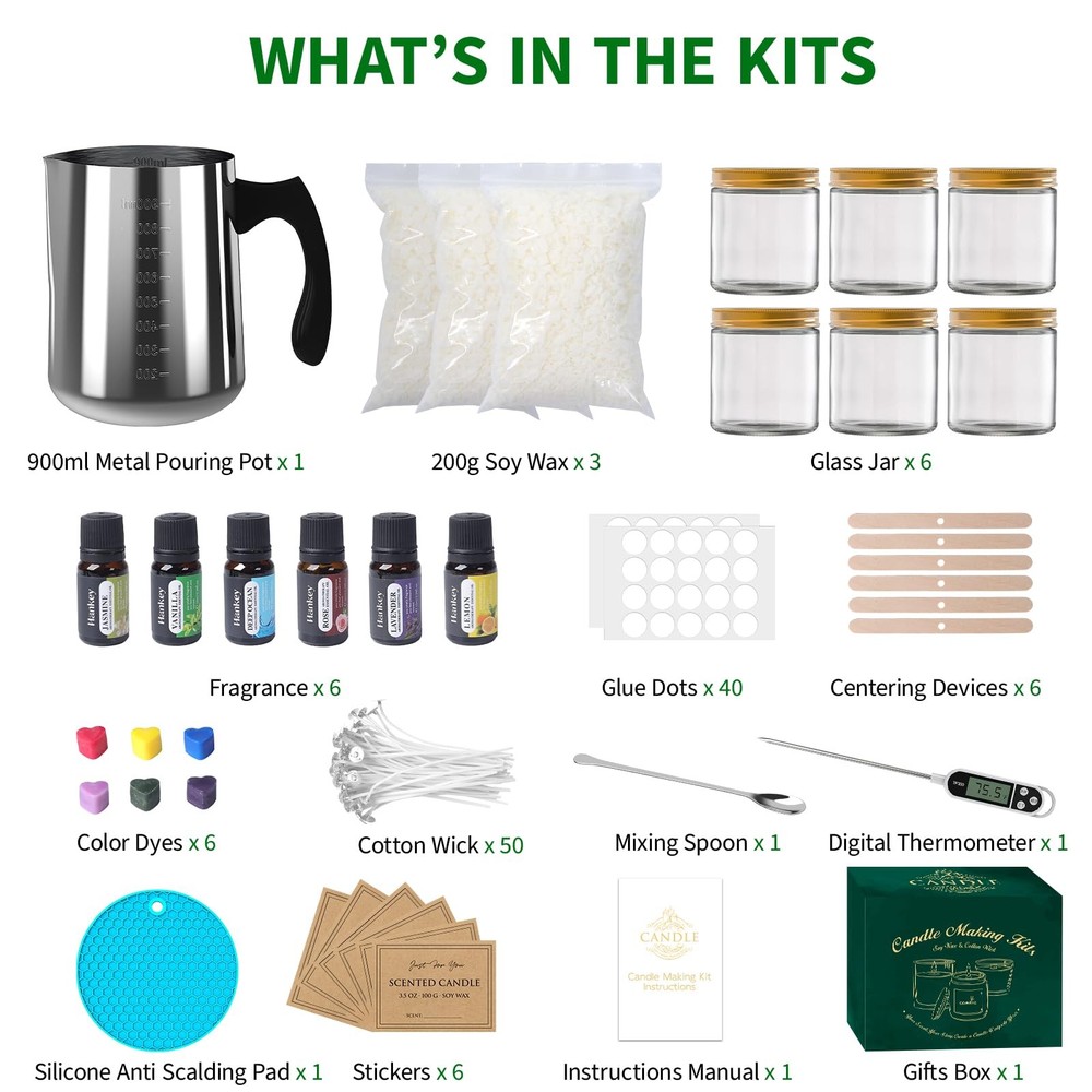 Aeraroma Candle Making Kit for Adults, Soy Candle Making Kit for Beginner - D...
