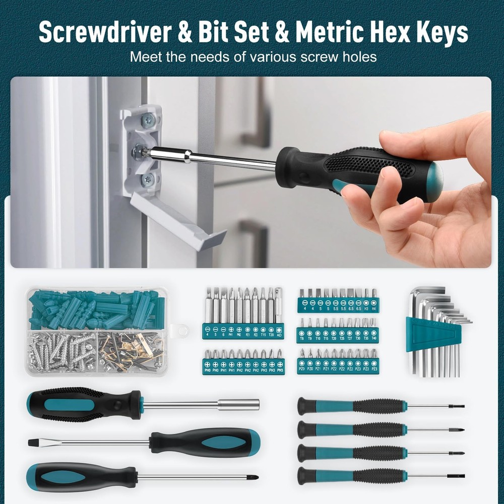 Home Tool Kit 281-PCs - Portable Complete Basic Repair General Hand Tool Sets...