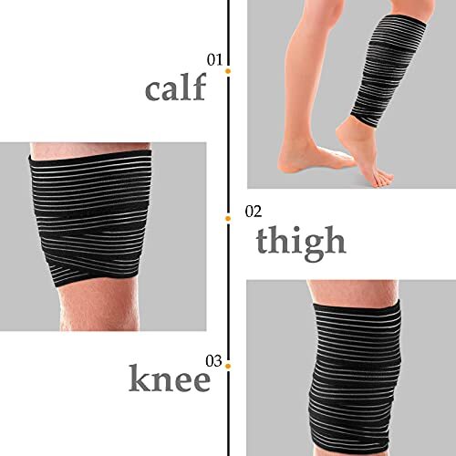 2-Pack Elastic Calf Compression Bandage Leg Sleeve Compression Wraps 2.9"x 71 in