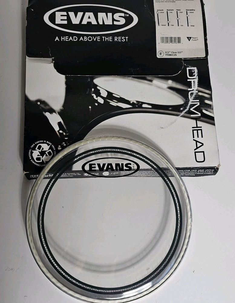 Evans Corps Tenor Tom Drum Head Clear 8"