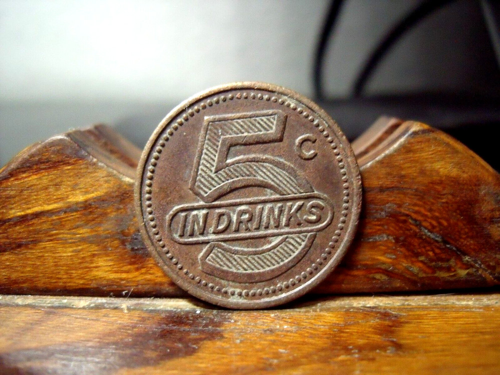 RING SIDE RANCH GOOD FOR 5 CENTS IN DRINKS TOKEN
