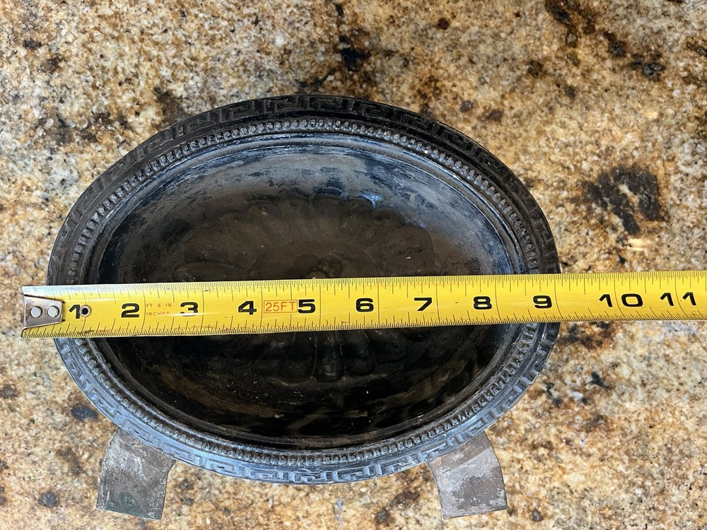Vintage Cast Iron Urn Oval Planter