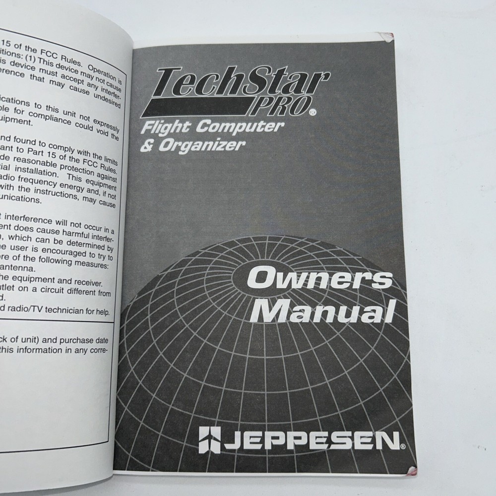 Tech star Pro Owners Manual Jeppesen Flight Computer & Organizer