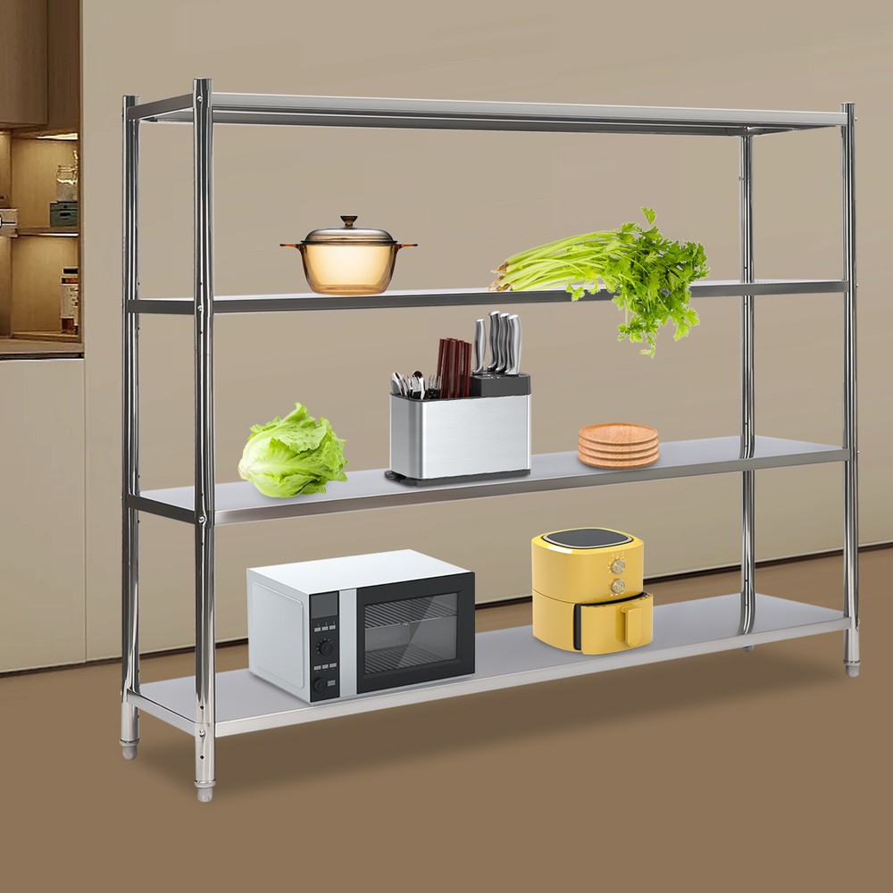 Stainless Steel Shelving, 4 Tier Adjustable Shelf Storage,Storage Assistant new