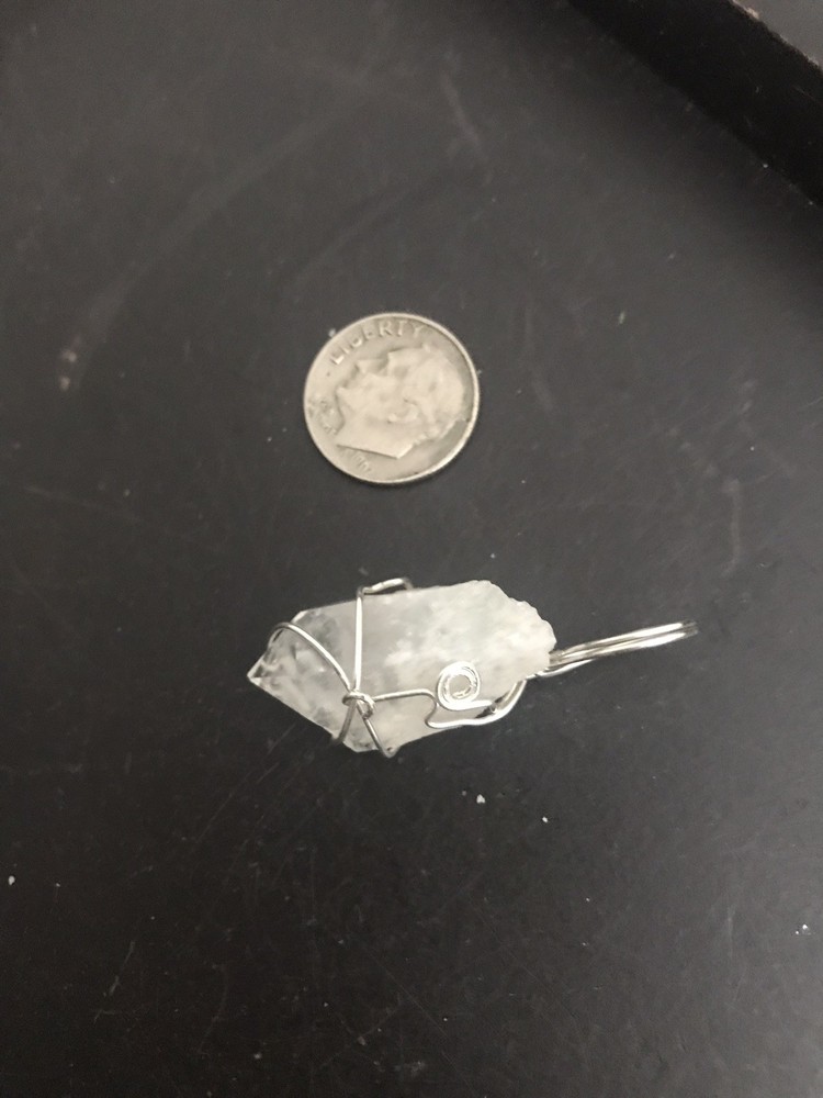 Deva Quartz Green Phantom Sterling Silver Wrapped Pendant