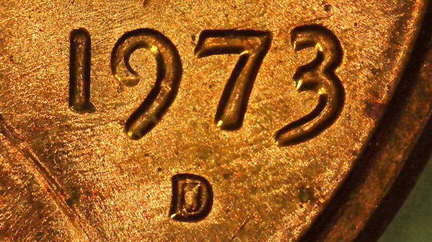 1973 D Lincoln Cent BU Mostly Red- Spike Head- Unlisted