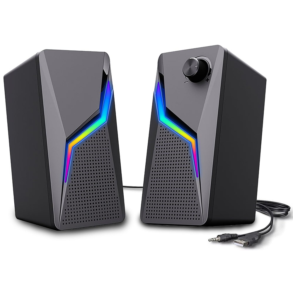 Computer Speakers PC Gaming Speakerswith Enhanced Bass and Volume Control Ste...