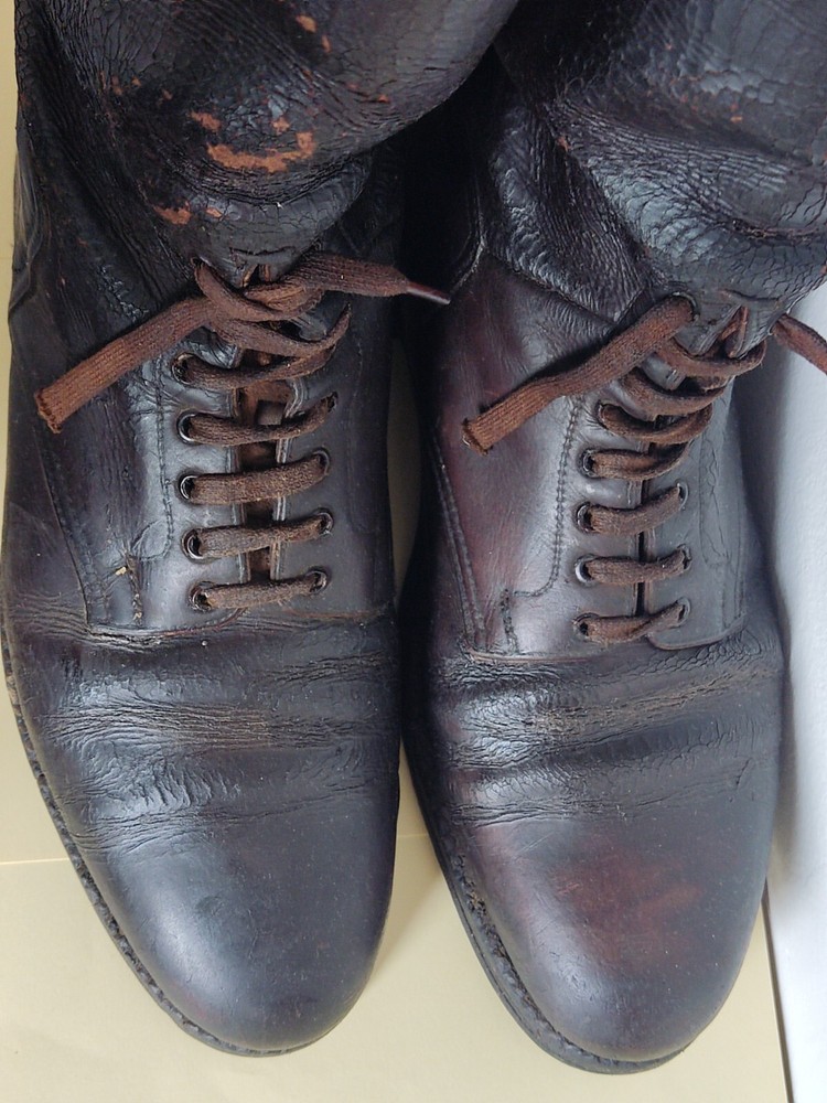 original WW2 Officers Brown Hungarian Leather Boots "Birgerli"