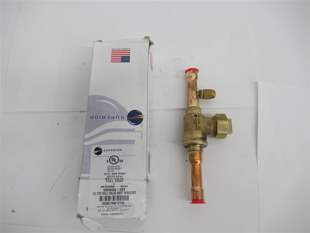 Superior 586WAS-8ST , 1/2" ODS Ball Valve Assembly W/ Access Fitting