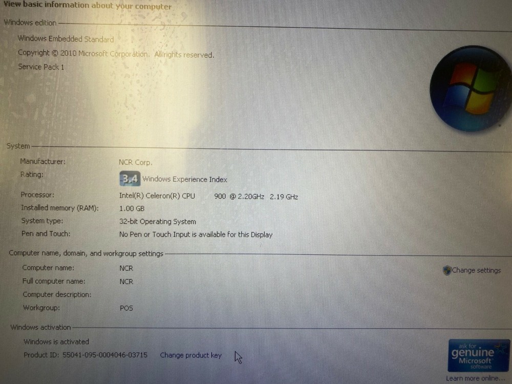 NCR POS Terminal 7403 15” Display with NCR Printer