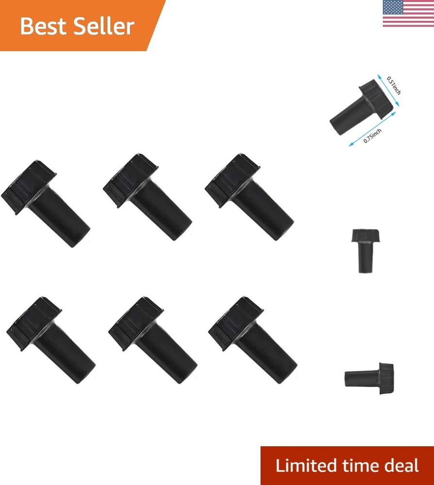 6 Pack On/Off Replacement Light Lamp Turn Switch Knobs, Black