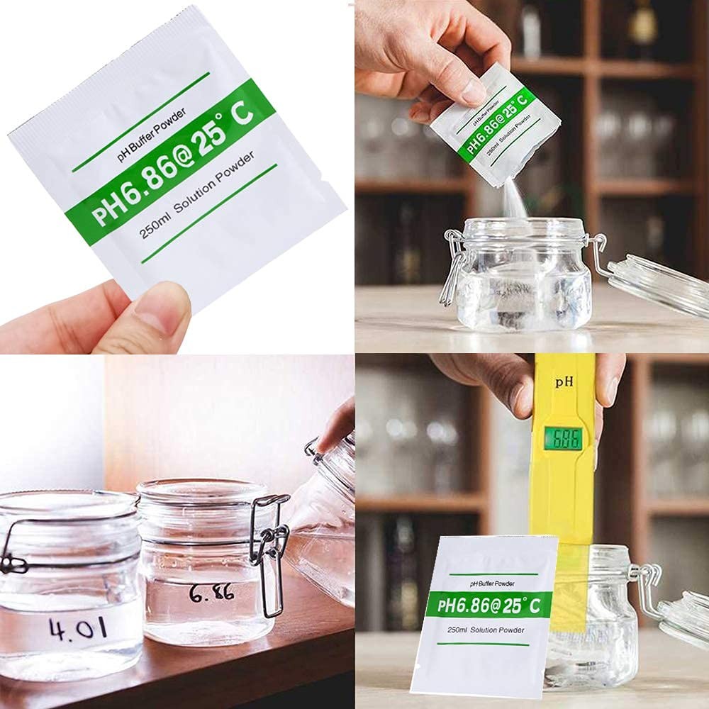 15 Pack pH Meter Buffer Solution Powder pH 6.86, 4.01, 9.18 for Precise Calib...