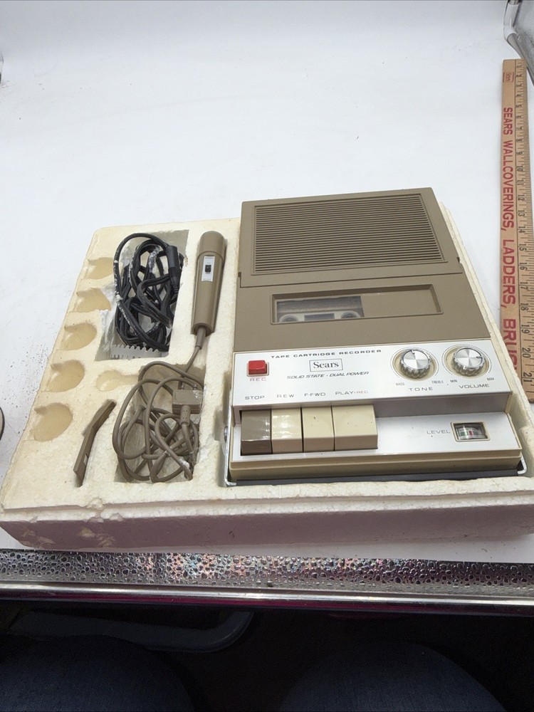 SEARS Solid State (Model 34201) Tape Cartridge Recorder 1960’s Complete Untested