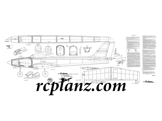 R/C AIRPLANE PLANS & PATTERNS: Triton 62" Wingspan - RC Pattern Plane