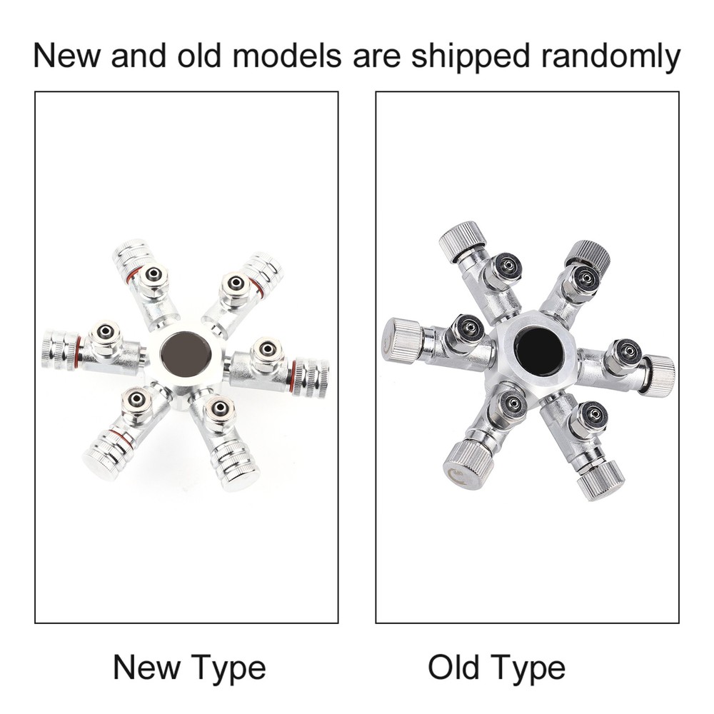 (6 Ways)Multi Ways Distributor Aquarium Regulator CO2 Splitter Valve Fish