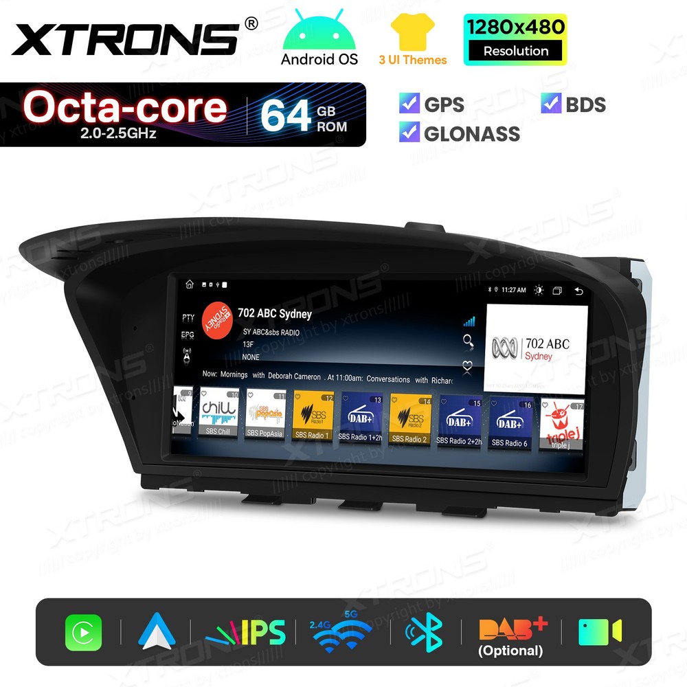 XTRONS Android 14 Octa-Core 64GB 8.8" UI Car Screen GPS CarPlay for BMW E60 E90