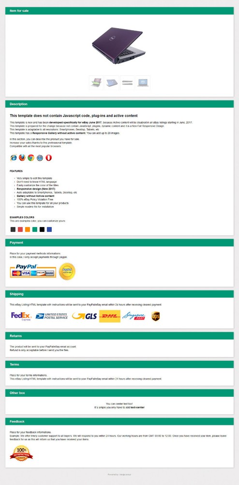 Simple Responsive eBay Listing Template - New