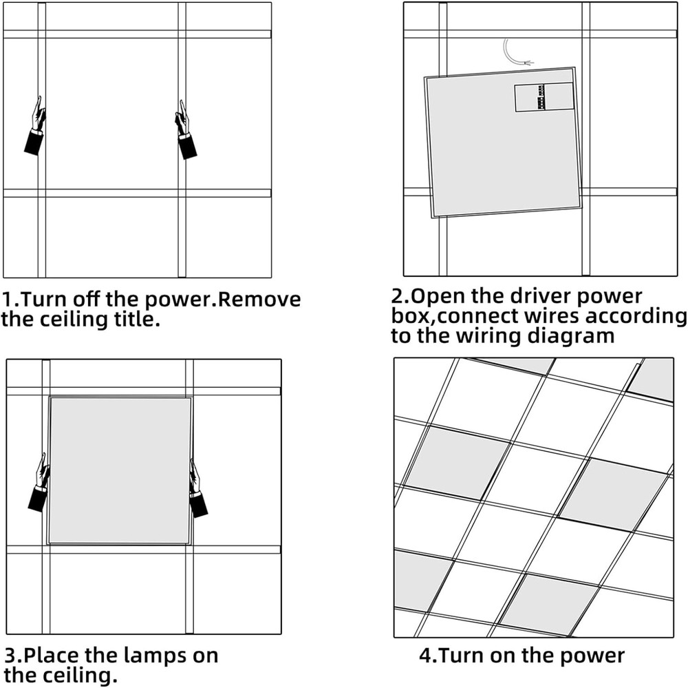 8 Pack 2x2 LED Panel Troffer Lights 5000K White Dimmable Drop Ceiling Light