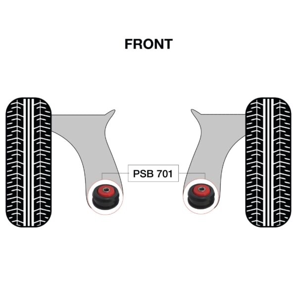 2x VW Golf MK7 (15-21) Front Lower Arm – Rear Polyurethane Bushings Kit
